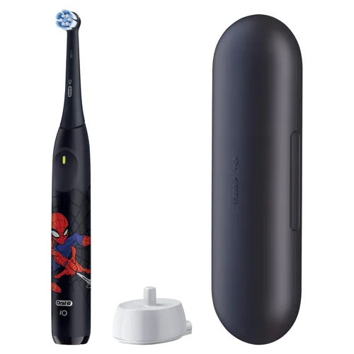 Vista 11 de Oral-B iO Kids Limitada Cepillo de dientes eléctrico recargable, Spiderman con 1 Cabezal de Cuidado Suave - Sensor Automático de Presión