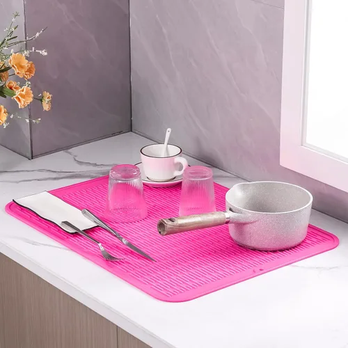 Vista 839 de MicoYang Alfombrilla de Silicona para Secar Platos de Múltiples Usos, Fácil de Limpiar, Ecológica, Alfombrilla de Silicona Resistente al Calor