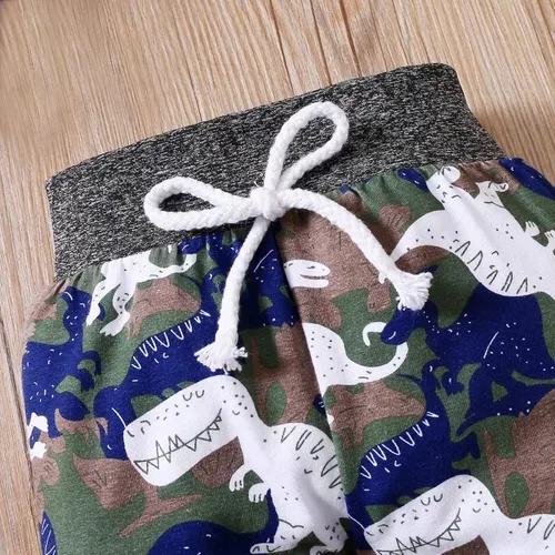 Vista 5 de FOCICI Ropa de bebé para niños pequeños trajes de primavera e invierno sudadera con capucha con bolsillo pantalones de dinosaurio