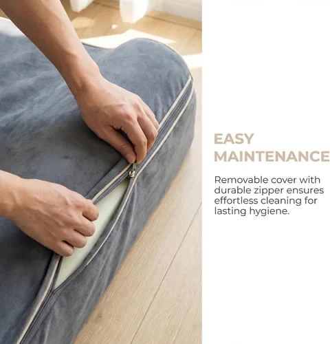 Vista 6 de Cama ortopédica jumbo para perros grandes, cama para perro de espuma viscoelástica de 7 pulgadas de grosor con funda de almohada extraíble, lavable