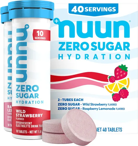 Nuun Tabletas de electrolitos de hidratación cero azúcar, magnesio, calcio, potasio, cloruro y sodio, sabores de frutas ligeros y deliciosos, sin