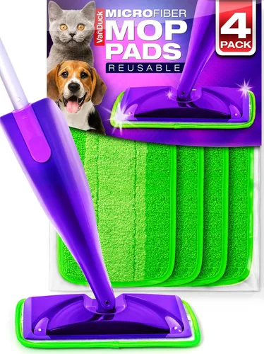 Vista 8 de VanDuck Almohadillas reutilizables para trapeador compatibles con Swiffer WetJet (paquete de 2) – Recambio de mopa de microfibra para paños húmedos