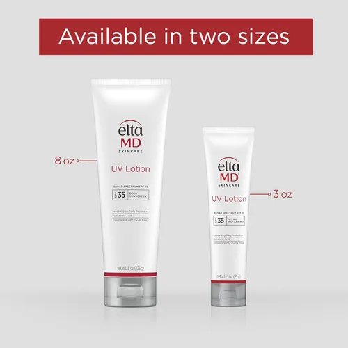 Vista 4 de EltaMD Loción UV Protector solar corporal, SPF 30+ Protector solar, loción corporal con SPF Hecho con óxido de zinc y ácido hialurónico