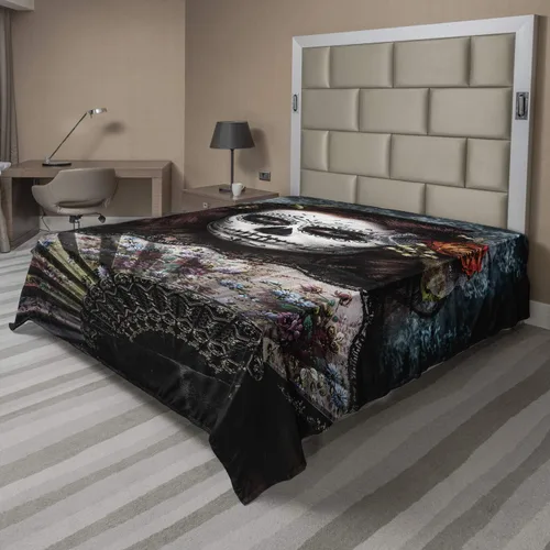 Vista 30 de Ambesonne Sábana encimera floral, patrón rítmico de ramas de bayas de Navidad, suave y cómoda, ropa de cama decorativa de 1 pieza, tamaño Verde