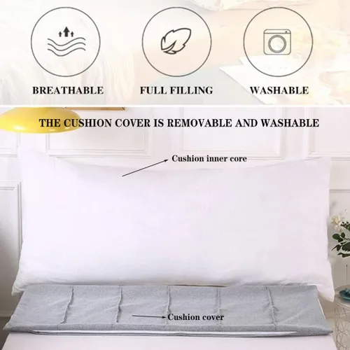 Vista 5 de Almohada triangular para cabecero, cojín triangular suave, almohada de lectura, respaldo grande, soporte de posicionamiento, almohada de cuña