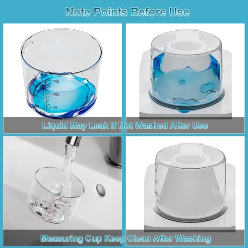 Vista 4 de Dispensador de Detergente para Ropa de 61 OZ, Paquete de 2 Dispensadores de Detergente Líquido, Dispensadores de Detergente de Plástico para Polvo