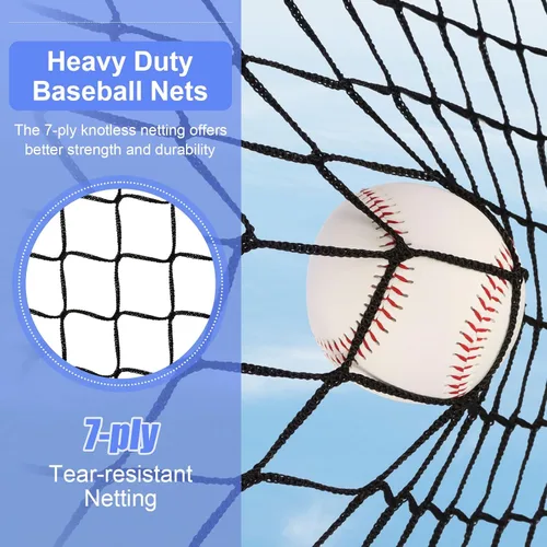 Vista 3 de Red de práctica de béisbol y sóftbol de 6'x6', red de lanzamiento, red de bateo, con zona de strike adicional, objetivo y marco de arco