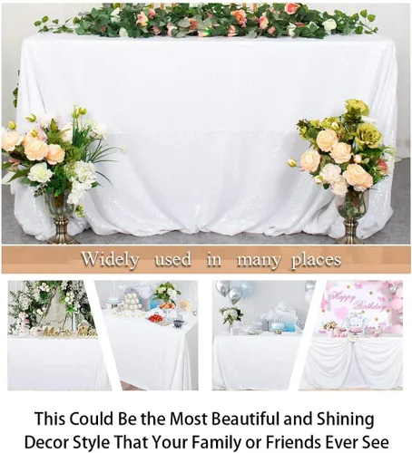 Vista 5 de Mantel rectangular de lentejuelas 0725S- Verano - Mantel de mesa brillante