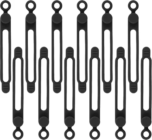 Vista 13 de 24 bridas de silicona para cables, organizador de cables reutilizables para cargar cables en oficina, escuela, hogar, envolturas elásticas multiusos