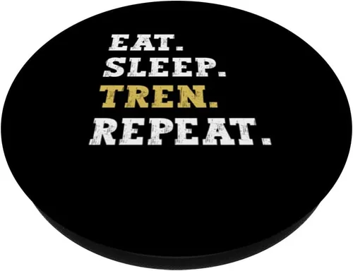 Vista 2 de Eat Sleep Tren Repeat Funny Workout Gym Bodybuilder PopSockets Swappable PopGrip