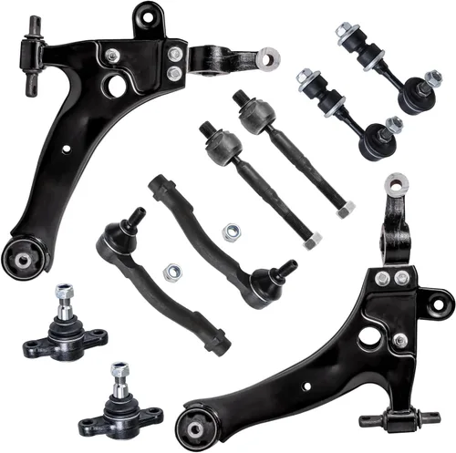 Vista 69 de Detroit Axle - Kit de brazos de control de extremo delantero de 10 piezas para Jeep Cherokee 1991-1999, Comanche 1991-1992, 4 brazos de control