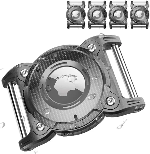 Vista 8 de ONEONTA Airtag - Soporte para collar de perro Airtag para perro impermeable – Soporte Airtag para collar de perro con lazo de metal extraíble, TPU