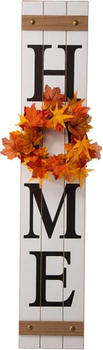 Vista 13 de Glitzhome JKC01512B - Letrero de bienvenida de madera para puerta delantera, estilo rústico, estilo granja, colgante, vertical, al aire libre