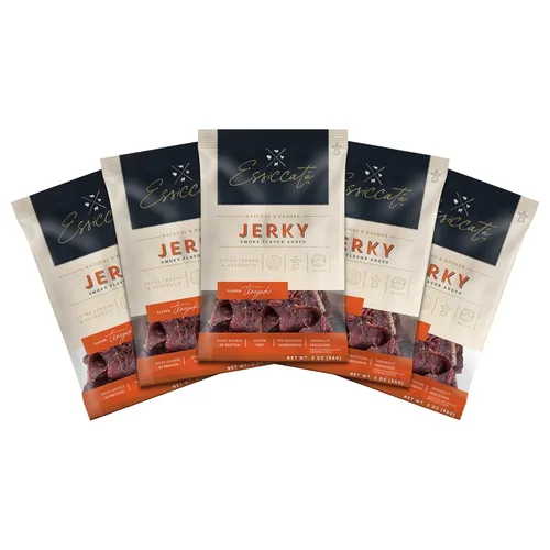 Vista 7 de Aufschnitt Essicata Jerky - Extra tierna, baja en sodio - Fabricado en Estados Unidos - Certificado Kosher - Apto para dieta cetogénica, paquete