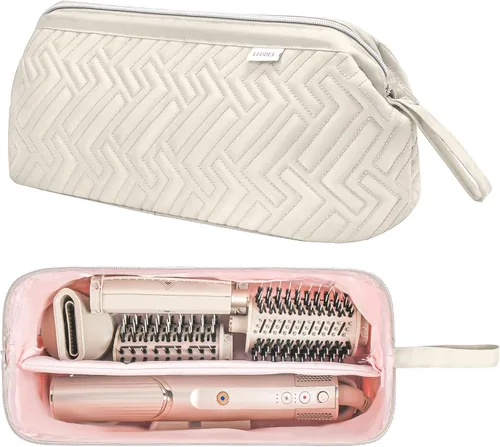 Vista 11 de Leudes Bolsa de viaje para herramientas para el cabello, estuche de transporte portátil de tiburón Flexstyle, estuche para secadora de pelo de Verde