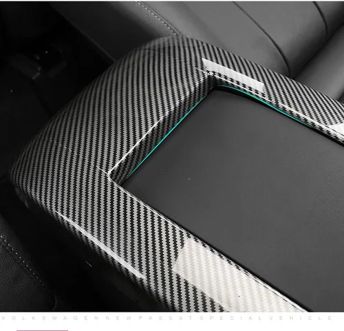 Vista 6 de LEXLEY Cubierta de caja de reposabrazos estilo fibra de carbono, protector de tapa de consola central, accesorios interiores, ajuste ABS para Toyota