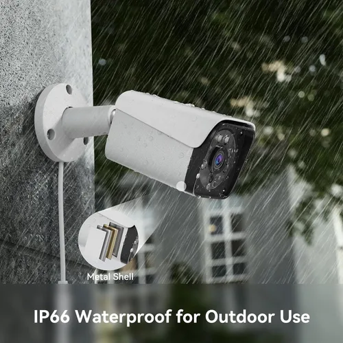 Vista 4 de Sistema de cámara de seguridad con cable para exteriores, 4CH 5MP Lite AHD DVR con disco duro de 500G, 4 x 3MP cámara CCTV con cable, kit DVR