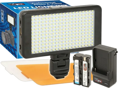 Vista 7 de Kit de luz Vidpro LED-330 para foto y video - Luz LED de panel para cámara - Luz ajustable y regulable se adapta a cámaras, videocámaras y DLSR