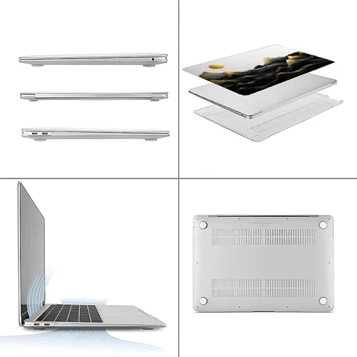 Vista 4 de Funda rígida de plástico compatible con MacBook Air de 13 pulgadas 2020 2021 M1 A2337 A2179 A1932, carcasa rígida de plástico para Mac Air 13