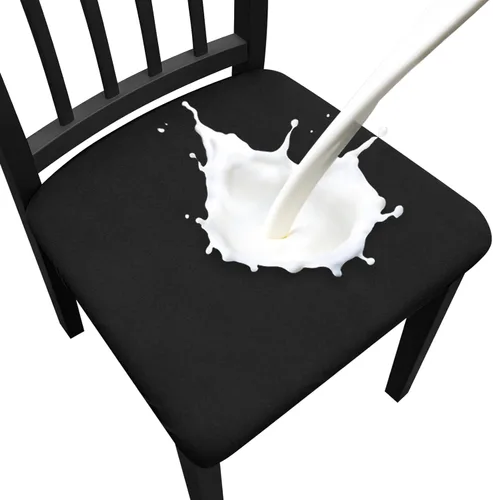Vista 21 de Fundas de asiento para silla de comedor, juego de 6 fundas lavables para sillas de comedor, fundas extraíbles para sillas de cocina, fundas