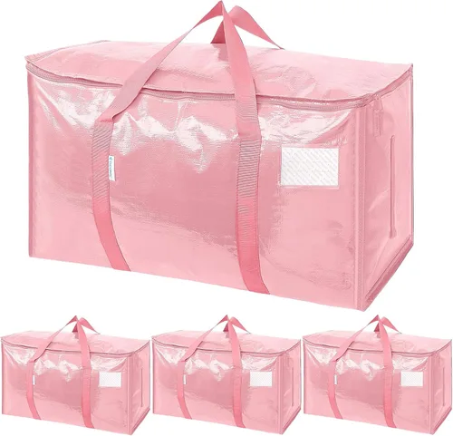 Vista 11 de Ticonn - Bolsa de transporte extragrande con cremalleras y asas de transporte, resistente, para ahorrar espacio, color azul