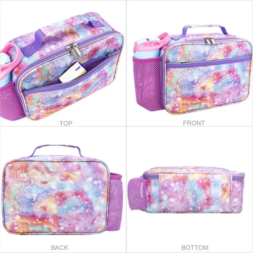 Vista 3 de RHCPFOVR Lonchera para niños – Lonchera aislada para niños y niñas, bolsa de almuerzo lavable y lonchera reutilizable para preescolar a prueba