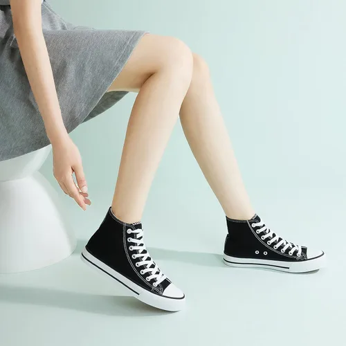 Vista 5 de Zapatos deportivos de lona para mujer clásicos modernos con cordones