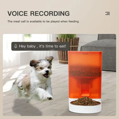 Vista 4 de U.S. Solid Alimentador automático para gatos, comederos para mascotas, dispensador de alimentos, grabadora de voz, batería y alimentación enchufable