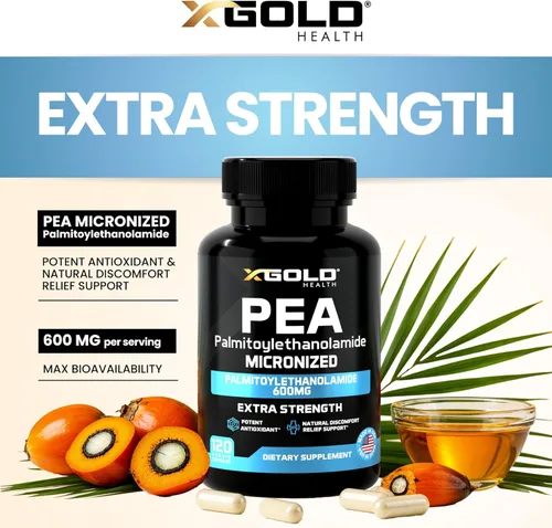 Vista 3 de Suplemento de Palmitoiletanolamida PEA 600 mg PEA Micronizada 99% Altamente Purificada y Biodisponible Fabricado en Estados Unidos Suplemento