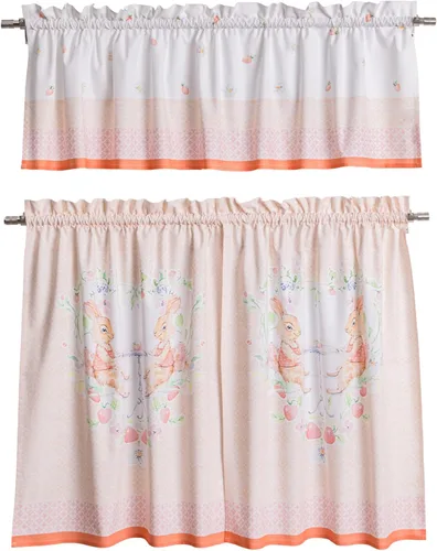 Vista 62 de Juego de cortinas de cocina Maison d' Hermine para ventanas 100% algodón Juego de cortinas y cenefas de cocina para el hogar [2 niveles