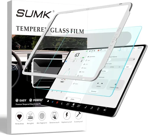 Vista 10 de Protector de pantalla trasera de 8 pulgadas para Tesla Model 3/Y, protector de pantalla de vidrio templado con marco de alineación para Tesla