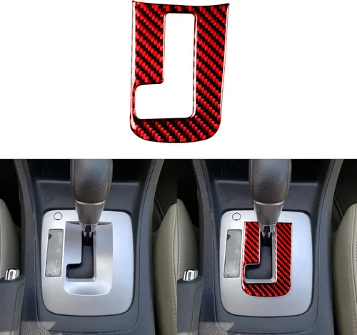 Vista 12 de Panel de cambio de marchas de fibra de carbono real para consola central, marco externo, accesorios para el interior del automóvil, adhesivo