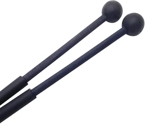 Vista 2 de 1 par de palitos de xilófono de goma de 9 pulgadas, mazos de percusión para Glockenspiel, xilófono, timbre, madera y campanas (negro)