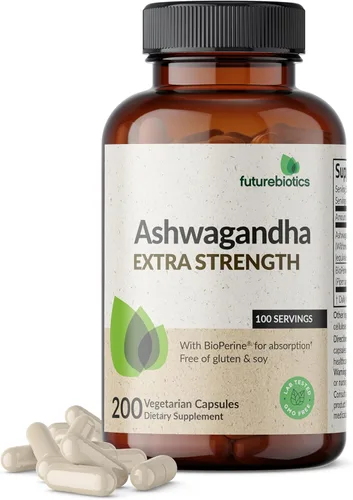 Vista 10 de Futurebiotics Ashwagandha - Soporte extra fuerte para el estrés y el estado de ánimo con BioPerine - Fórmula sin OMG, 100 cápsulas vegetarianas