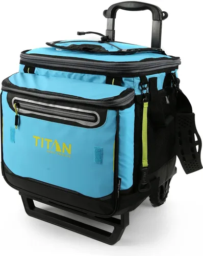 Titan 60 - Enfriador de latas con carrito con ruedas, hielo hasta 3 días Azul (Blue Lagoon)