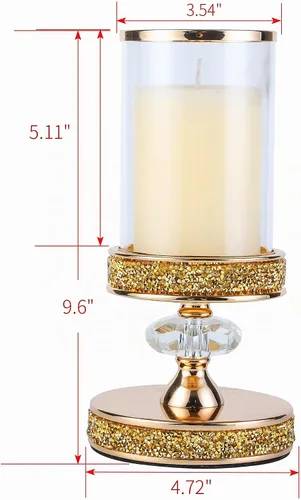 Vista 6 de Portavelas de pilar, candelabros de cristal para bodas, fiestas, eventos, Navidad, decoración del hogar, centros de mesa CH028D (L)