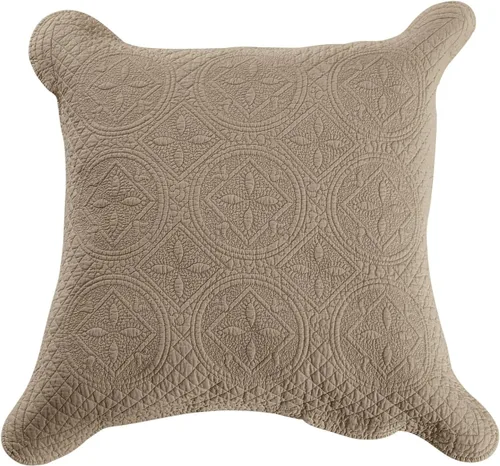 Vista 13 de Calla Angel Sage Garden - Funda de almohada acolchada de algodón puro de lujo matelassé, estándar, 20 x 26 pulgadas, café