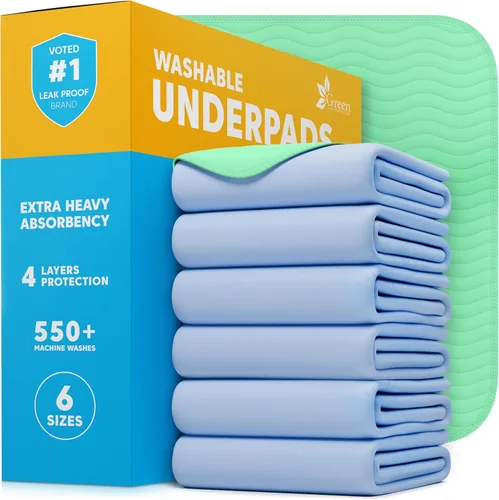 GREEN LIFESTYLE® Almohadillas lavables – Almohadillas reutilizables de gran absorción para enuresis e incontinencia para niños, adultos, ancianos y