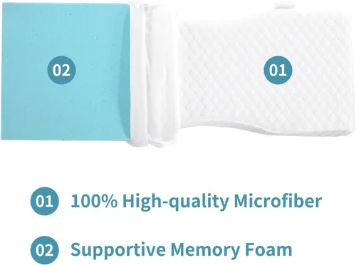 Vista 7 de HOMBYS Almohada de rodilla de espuma viscoelástica para dormir de lado, almohada de piernas para dormir con correas, elevación de cadera y piernas