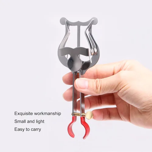 Vista 9 de Yibuy 5.4x2.0x0.7 in trompeta ligera de plata que marcha lira para instrumentos