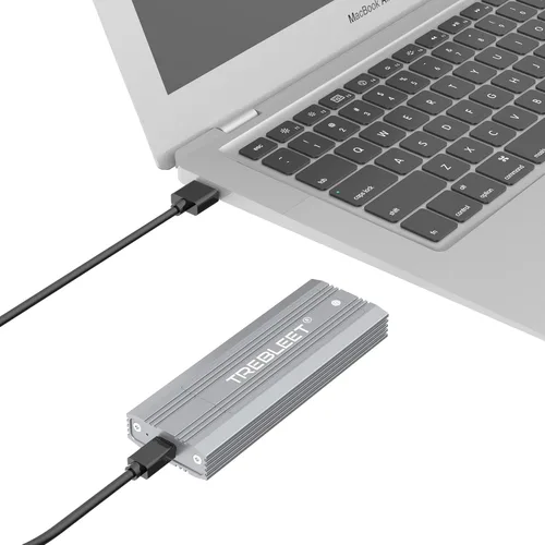 Vista 2 de TREBLEET Carcasa SSD NVMe M.2, unidad de estado sólido PCIe M-Key Tipo-C a NVMe, carcasa externa de aluminio USB-C 3.1 Gen 2 10Gbps, mejora
