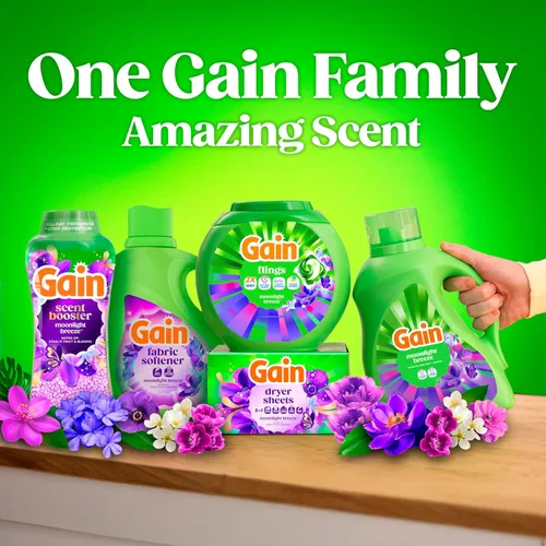 Vista 12 de Gain Detergente líquido para ropa con defensa del olor, aroma Moonlight Breeze, detergente líquido y jabón para lavadoras HE, 60 onzas líquidas