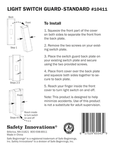 Vista 3 de Protector de interruptor de luz a prueba de niños - para interruptores de estilo estándar (palanca de cambio)