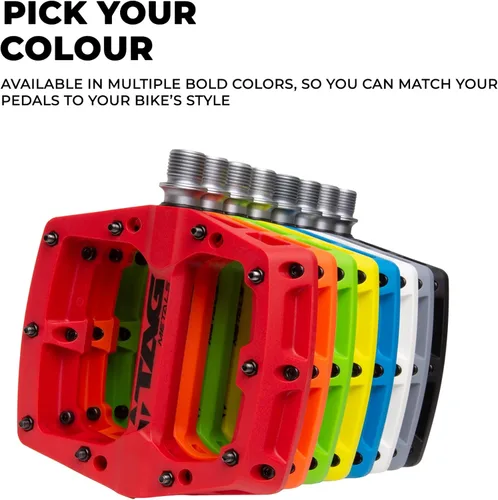 Vista 4 de T3 Nylon MTB Pedals 9/16" Axle – Durable, Lightweight Platform Pedals with Anti-Slip Pins, Ideal for Mountain Biking and BMX