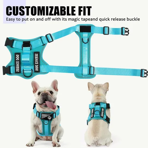 Vista 101 de Demigreat Arnés de perro de servicio, arnés reflectante para perro con 5 parches, arnés Oxford suave ajustable para mascotas, malla de capa