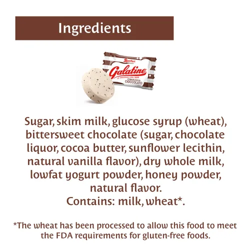 Vista 6 de Bolsas de caramelo de chocolate con leche Sperlari Galatina, tabletas italianas envueltas individualmente, bolsa de 115 gr / 4.05 oz (paquete de 1)