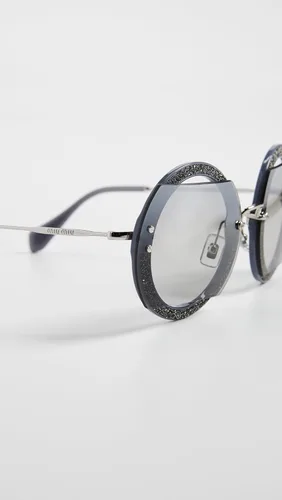 Vista 6 de Miu Miu MU 06SS C8O1A0 - Lentes de sol redondos de plástico gris