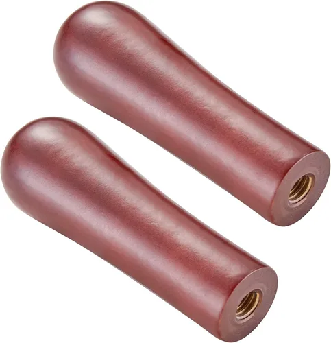 Vista 9 de 2 manijas de grifo de cerveza, grifo de madera de alta calidad, mango de estilo clásico rústico negro y marrón, rosca de 3/8 a 16 para la mayoría