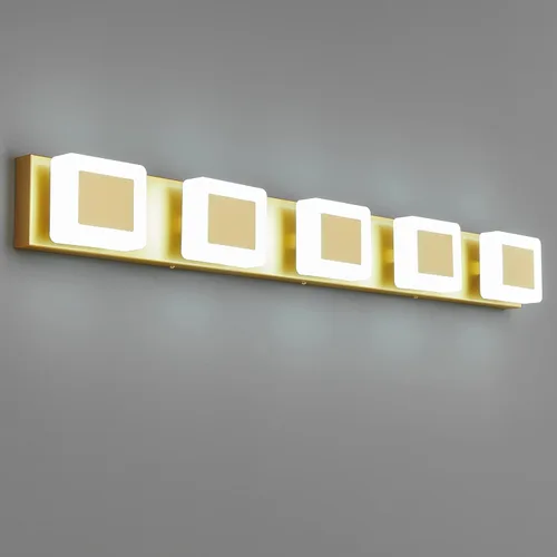 Vista 10 de 4 luces LED de baño sobre espejo negro acrílico moderno luces de tocador regulables luz de pared baño tocador accesorios