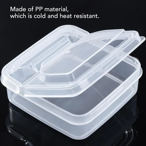 Vista 3 de Contenedor de queso con tapa abatible, caja transparente de almacenamiento de alimentos PP transparente para nevera
